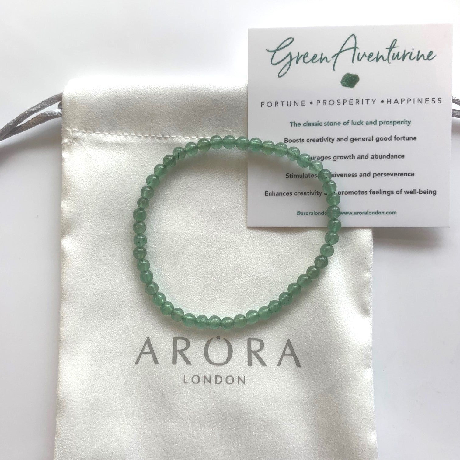 Dainty Green Aventurine Bead Bracelet for Good Luck and Prosperity