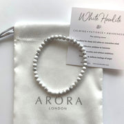 Dainty White Howlite Bead Bracelet for Calm and Patience