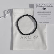 Dainty Black Tourmaline Bead Bracelet for Protection and Grounding